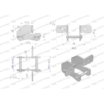 Zamek łańcucha z przyłączem obustronnym S55SD Waryński-98055