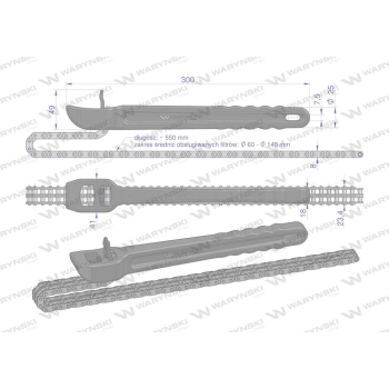 Klucz łańcuchowy do filtrów -140mm Waryński-98076