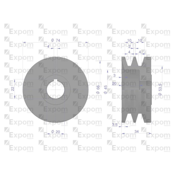 Koło pasowe alternatora 2-paski 9515672EX C-385 Nowy Typ EXPOM KWIDZYN eu-98130
