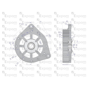 Tarcza pokrywa przednia alternatora EX257000 A120 Bizon EXPOM KWIDZYN eu-98372