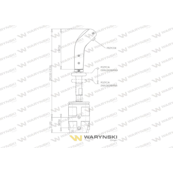Joystick pod linki zakończone widełkami z 1 przełącznikiem (z przyciskiem na widełki IP-6029. JOYSTIKW) Waryński-9