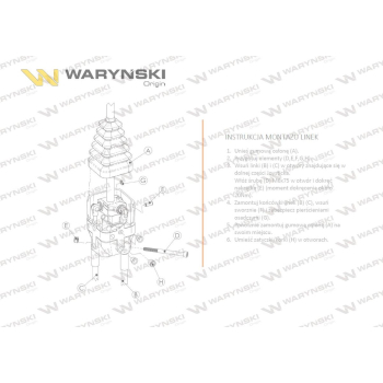 Joystick pod linki zakończone widełkami z 1 przełącznikiem (z przyciskiem na widełki IP-6029. JOYSTIKW) Waryński-9