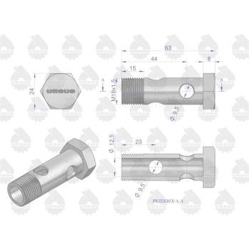 Złączka. śruba siłownika hydraulicznego C-385 ORYGINAŁ URSUS-98713