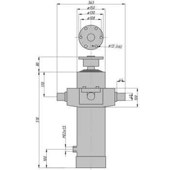 Cylinder przyczepa czteroczłonowy  CTS229/75/4/1600-9879